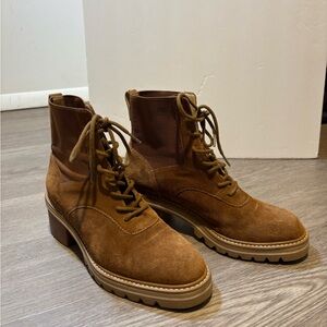 Bernardo Brown Block Heel Leather Upper 8.5